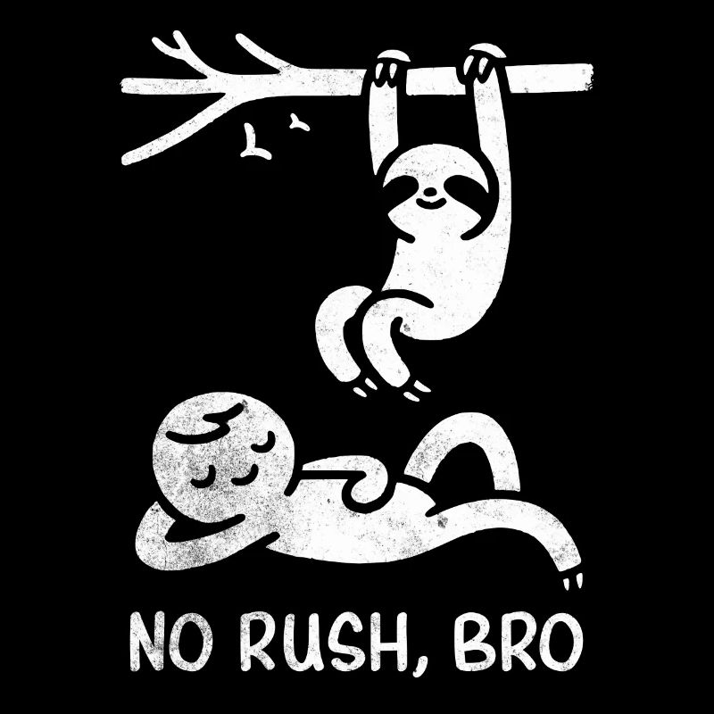 No Rush Sloth and Human Doodle Tee