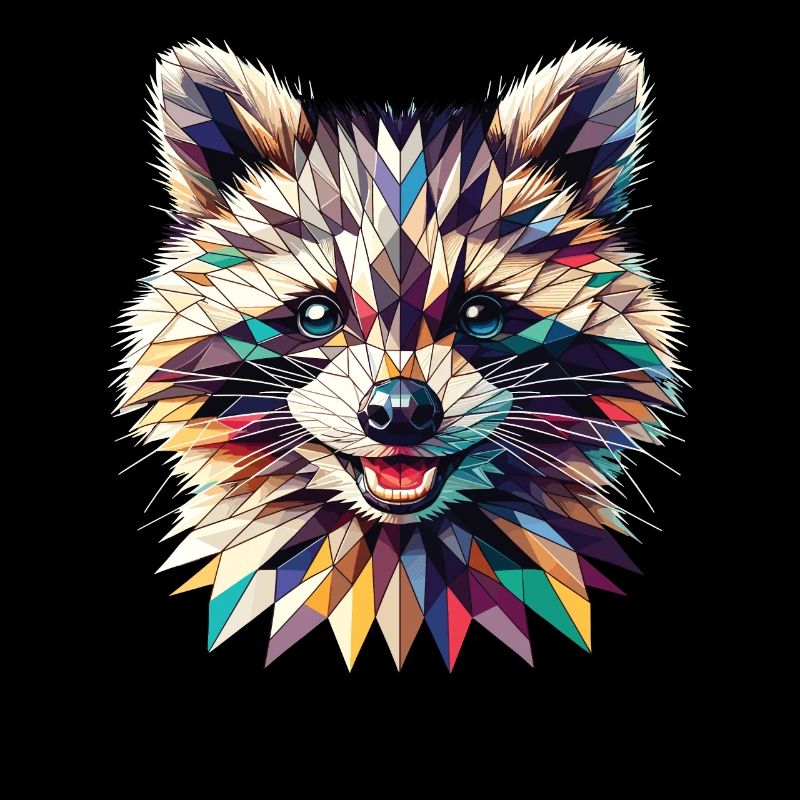 Polygon Waschbär Kunstwerk