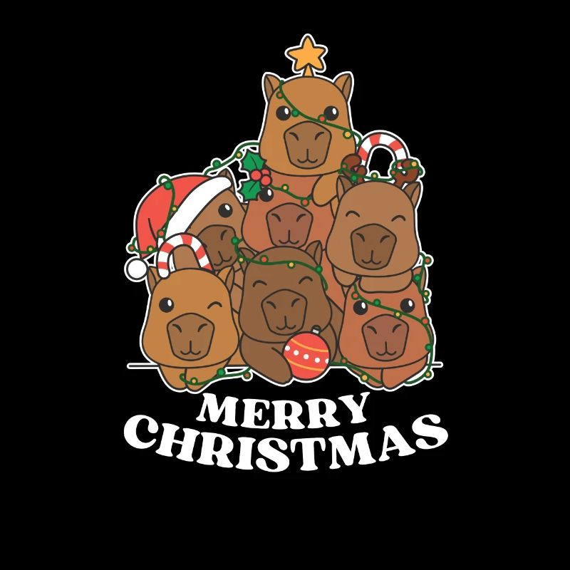 Frohe Weihnachten Capybara Heiligabend