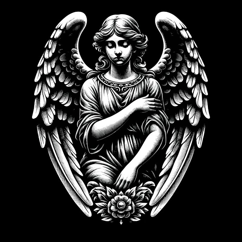 Mournful Gothic Angel: Artistic Elegance