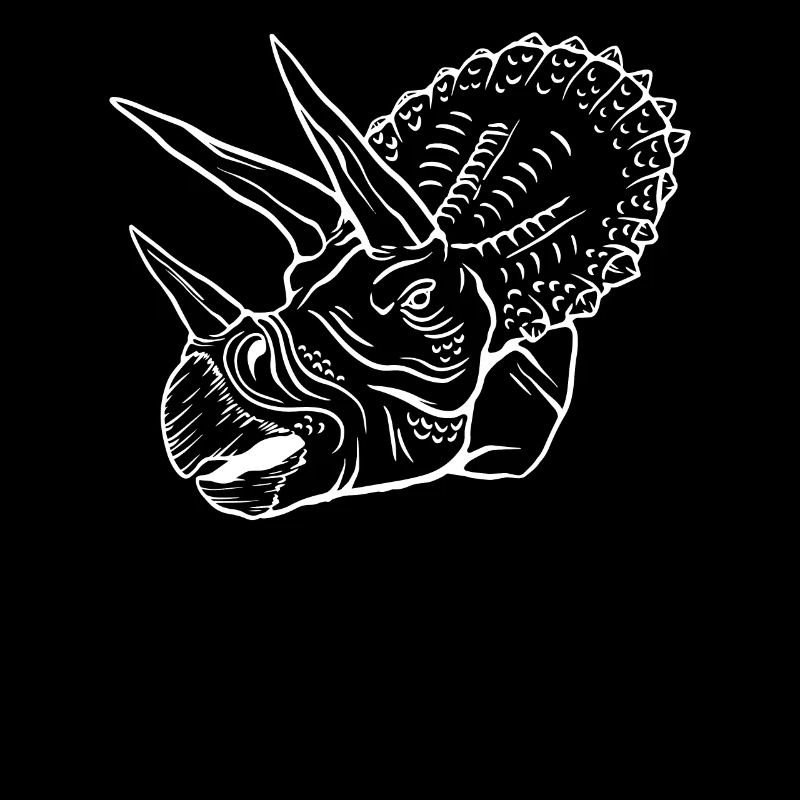 Triceratops Outline Artwork Retro Gift