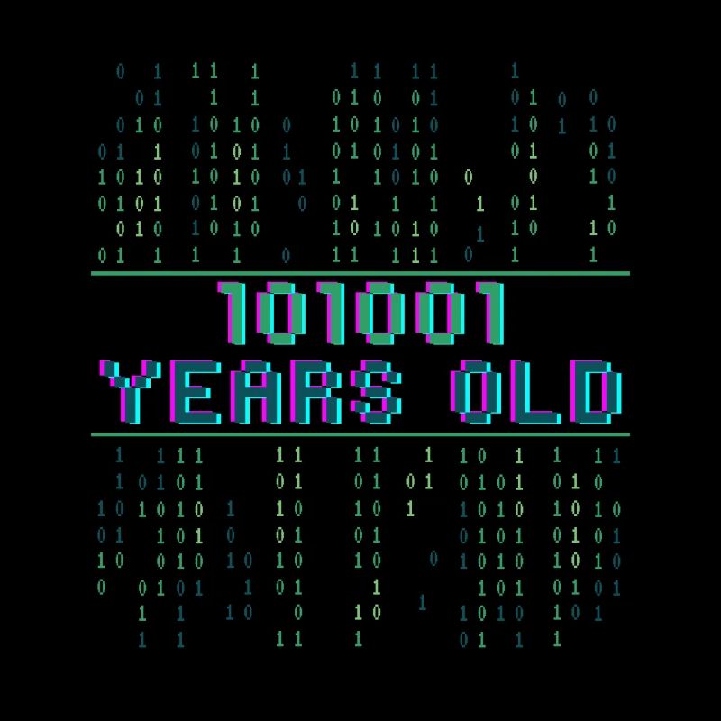 41e anniversaire 41 ans Code binaire Informatique