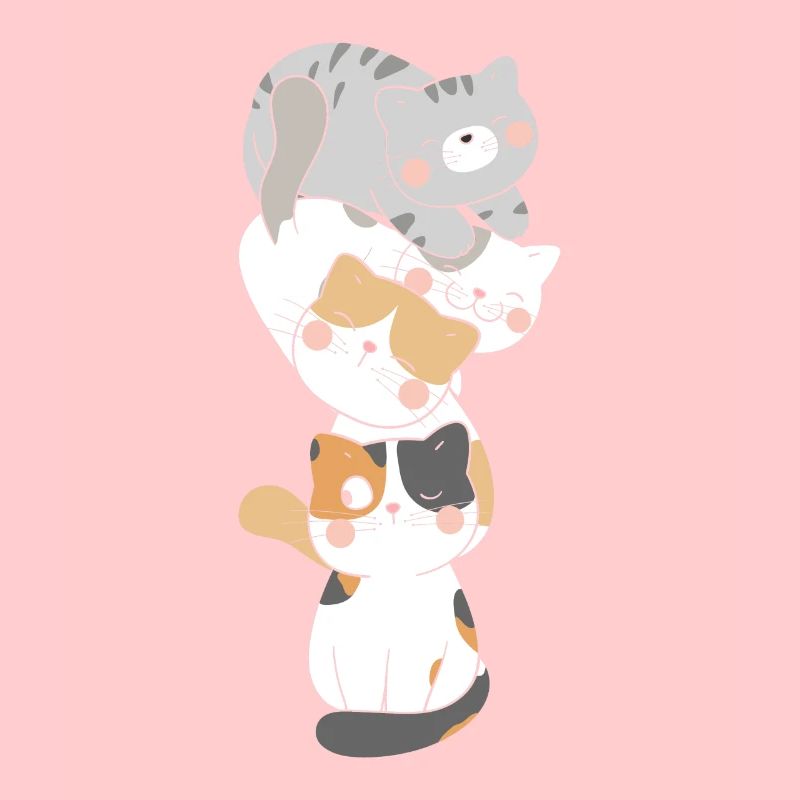 Cat Cute Kitty Stack Cats Anime Kawaii