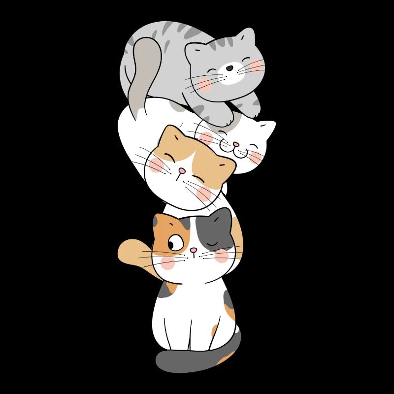 Cat Cute Kitty Stack Cats Anime Kawaii