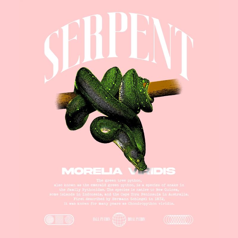 Green Tree Python Modern Reptile Keeper Streetwear