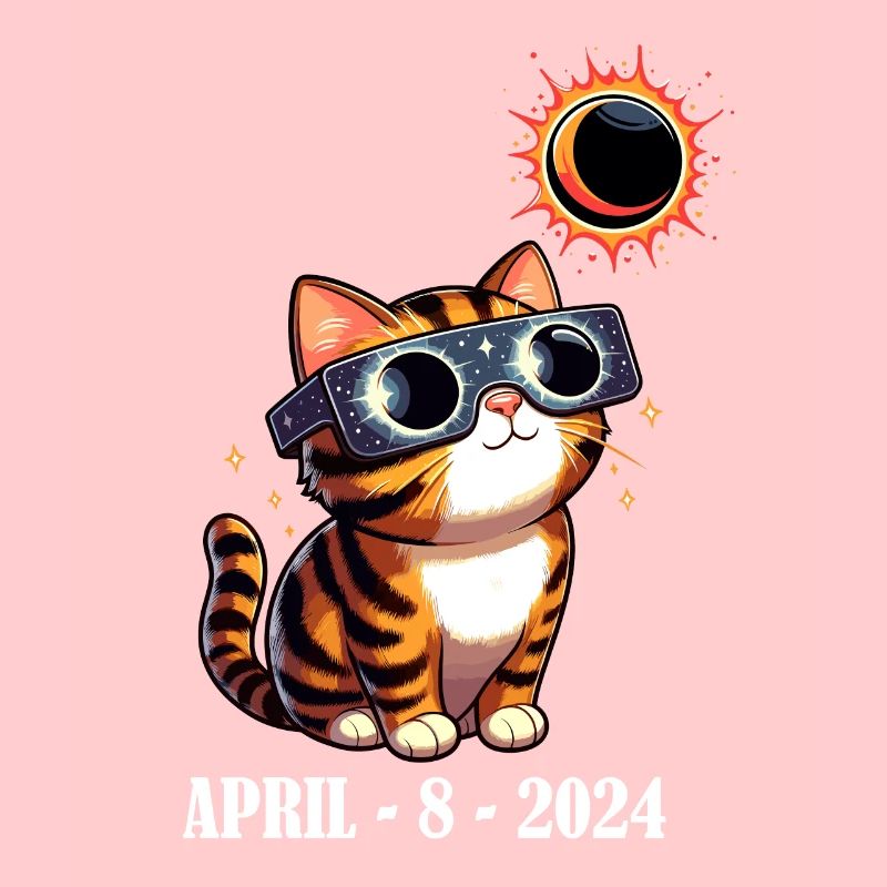 Solar Eclipse Cat April America Moon Funny