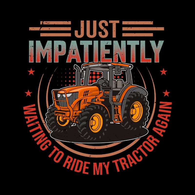 Retro Traktor Erntezeit - Spruch Englisch