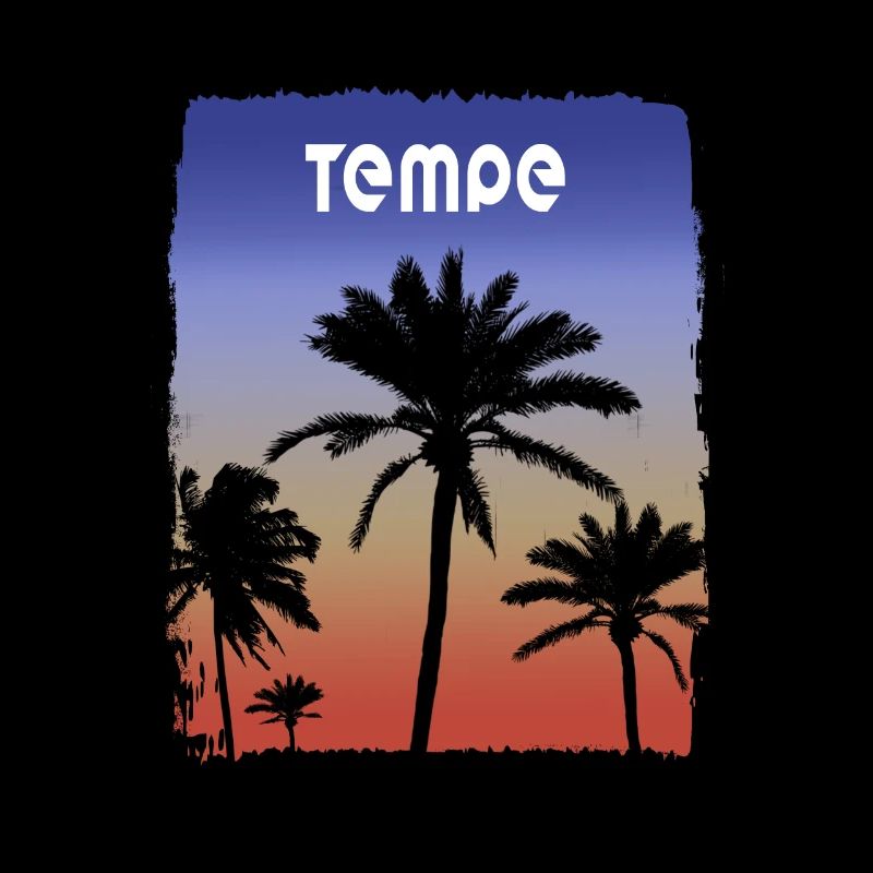Tempe Arizona Sunset Vacation Souvenir Palm Tree
