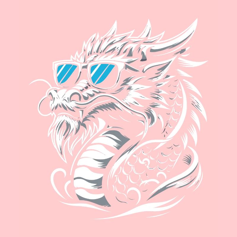 Cooler chinesischer Drache mit Sonnenbrille