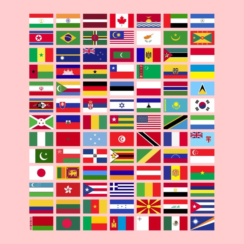 Tous les pays Drapeaux du monde 287 Drapeau