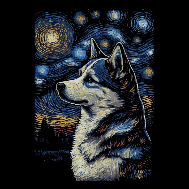 Husky Starry Night