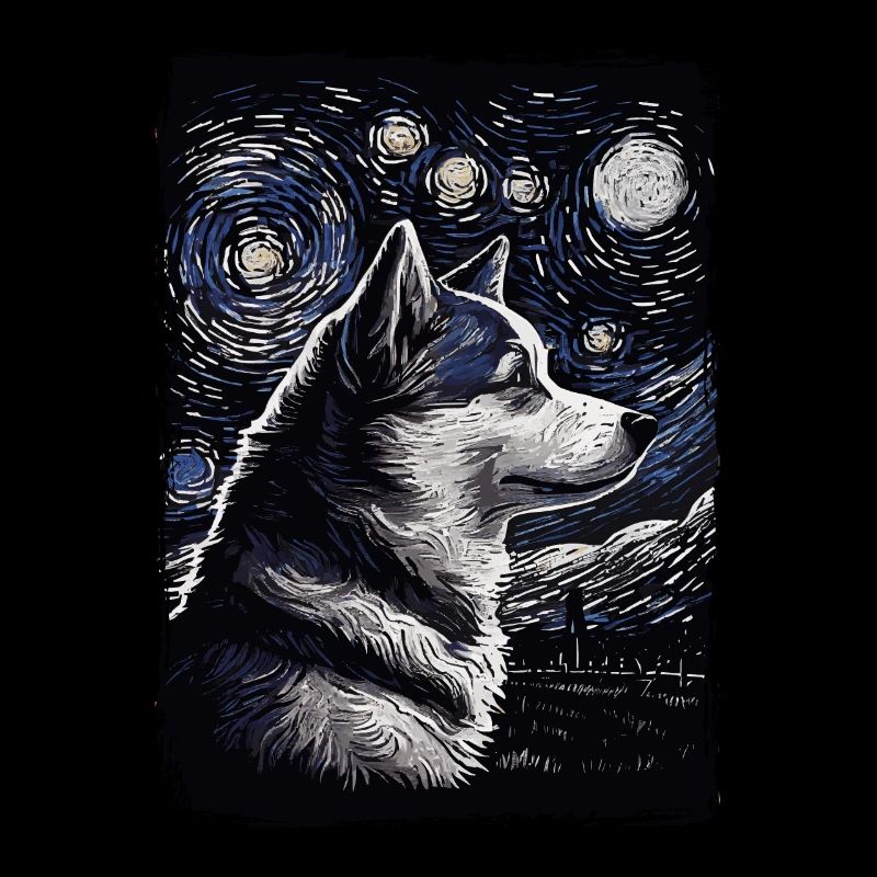 Husky Starry Night