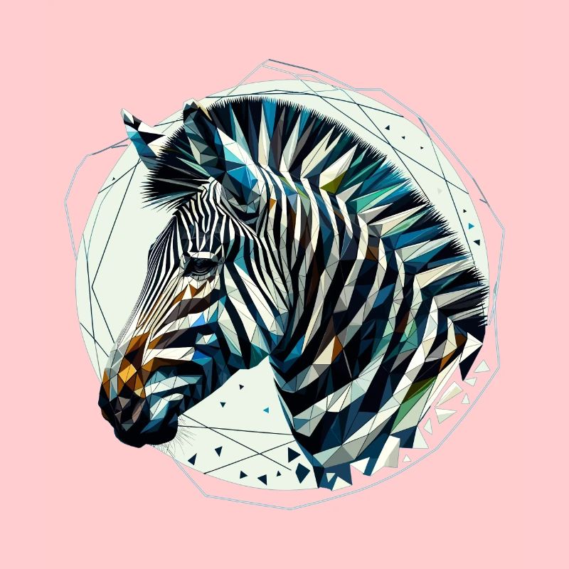 Zebra in Polygonendarstellung