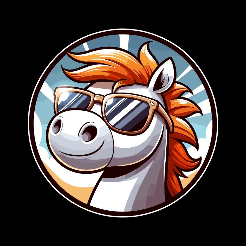Pferd mit Sonnenbrille in Comicstyle