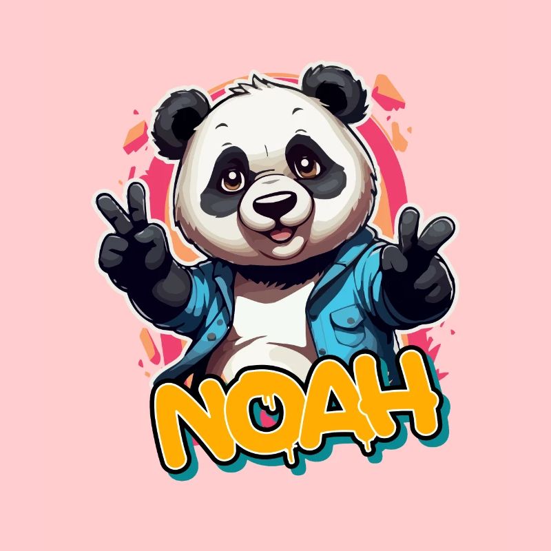 NOAH - Handsome boy name with cool panda