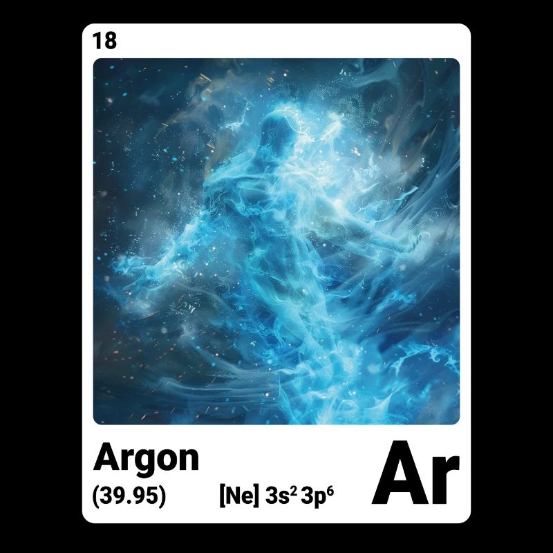 Argon Ar Élément chimique Tableau périodique 018