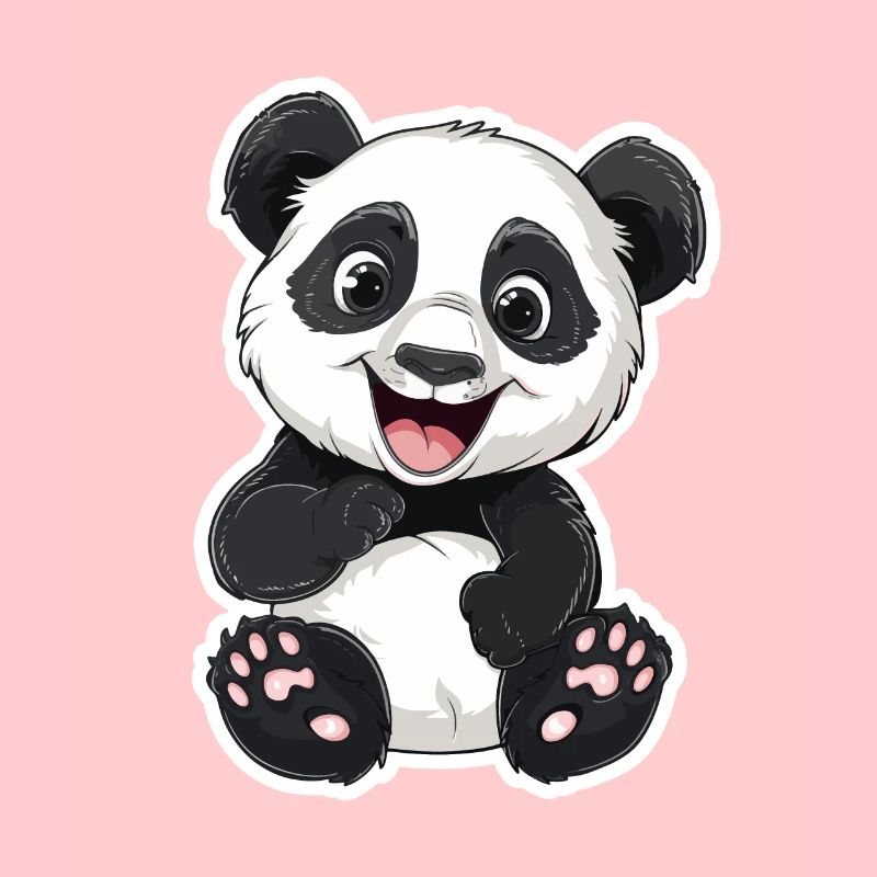 Exubérant Panda Buddy Sticker