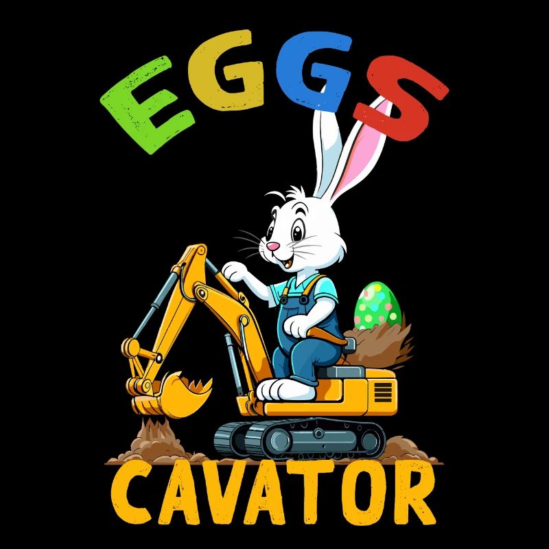 Funny Easter Saying Easter Bunny Excavator Driver