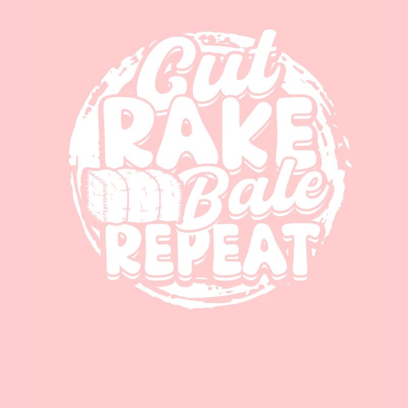 Farmer Straw Bale Cut Rake Bale Repeat