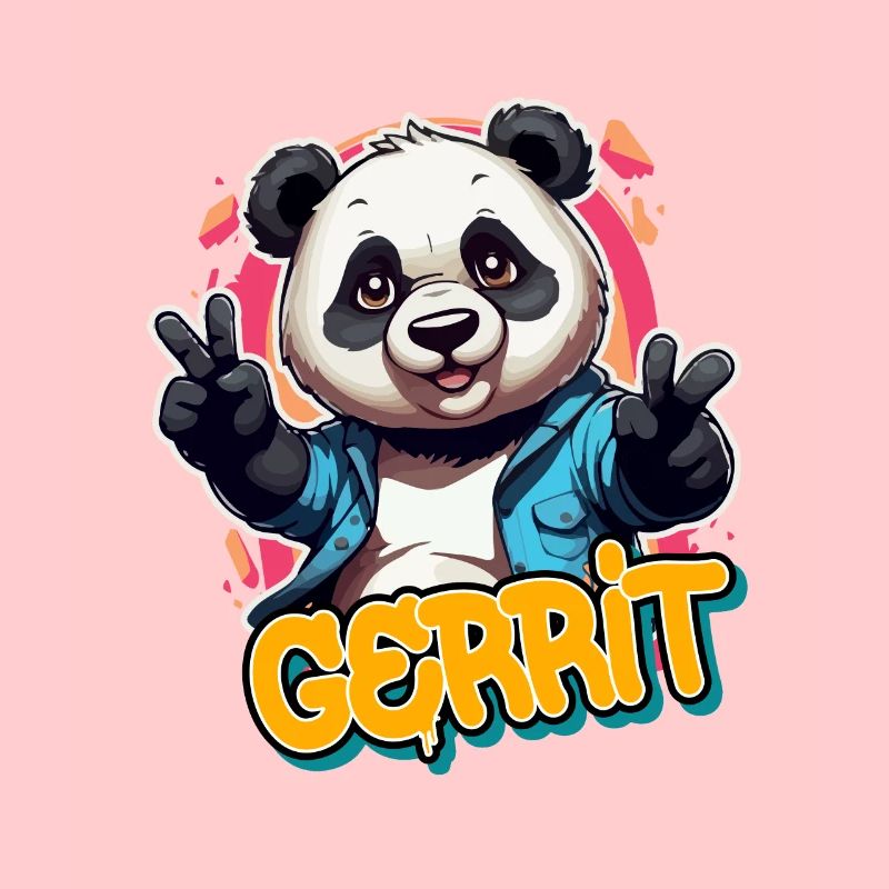 GERRIT - Beau prénom de garçon avec un panda cool