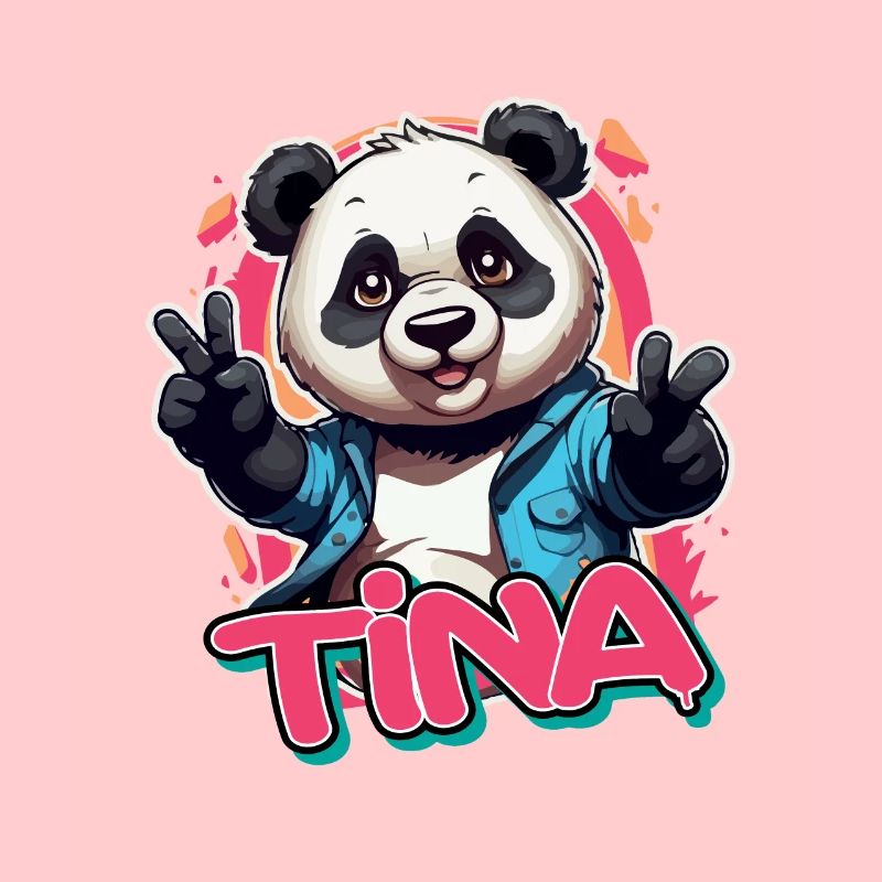 TINA - Schöner Mädchen Name mit coolem Panda