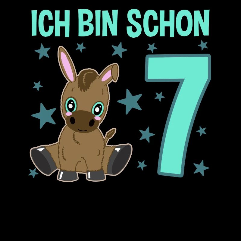 Siebenjährige Partyeselchen Glücksbringer