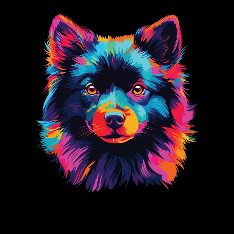 Aquarelle colorée Schipperke