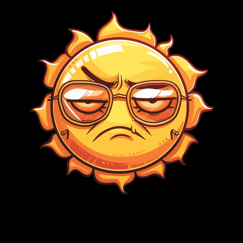 Genervte Sonne Mit Cooler Brille