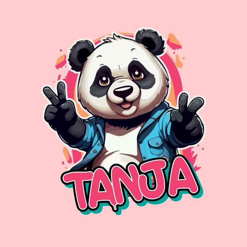 TANJA - Schöner Mädchen Name mit coolem Panda