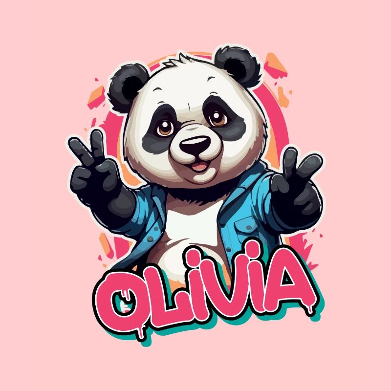 OLIVIA - Schöner Mädchen Name mit coolem Panda