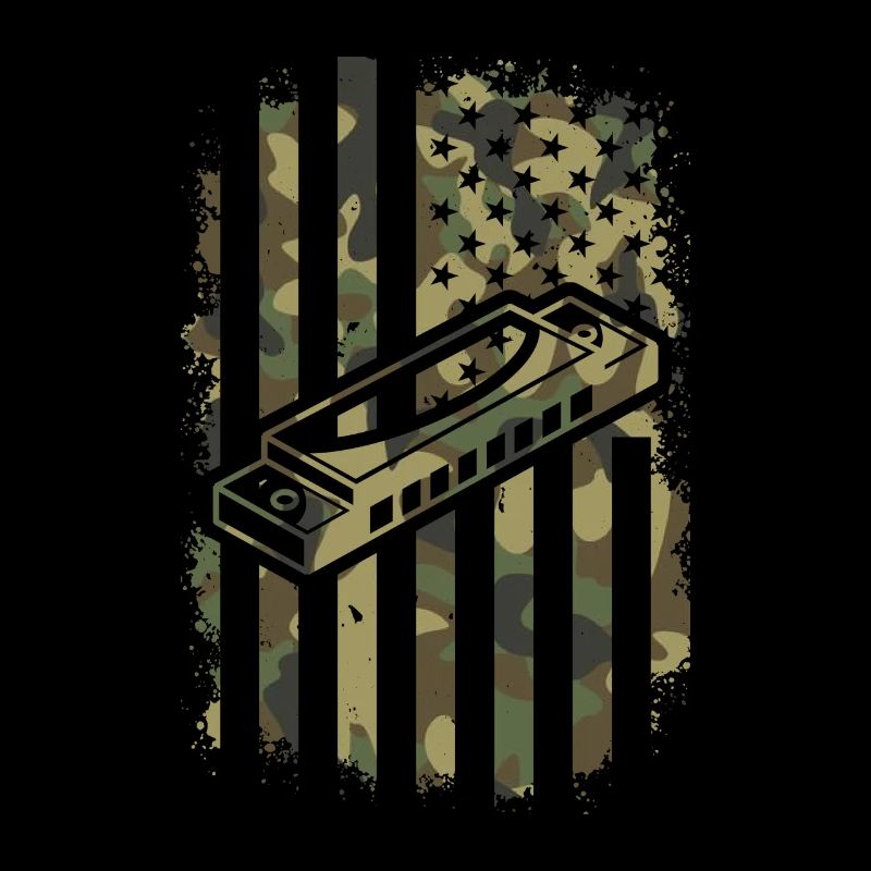 Harmonica US Flag Harmonica Musicien Harmonica Pla