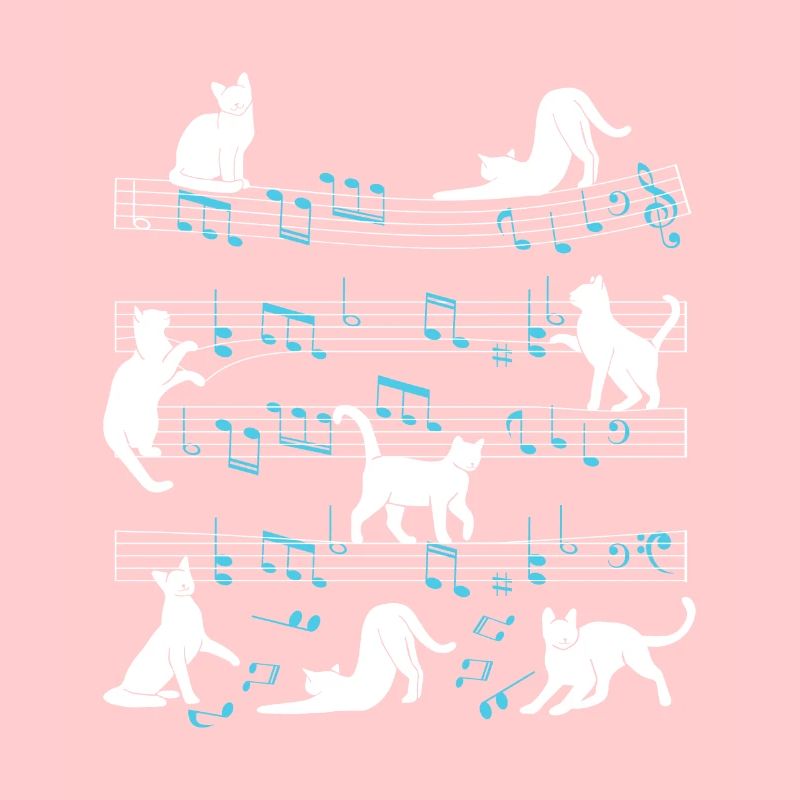 Chats jouant avec un chat de note de musique