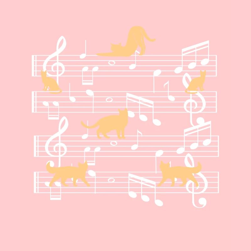 Chats jouant avec un chat de note de musique