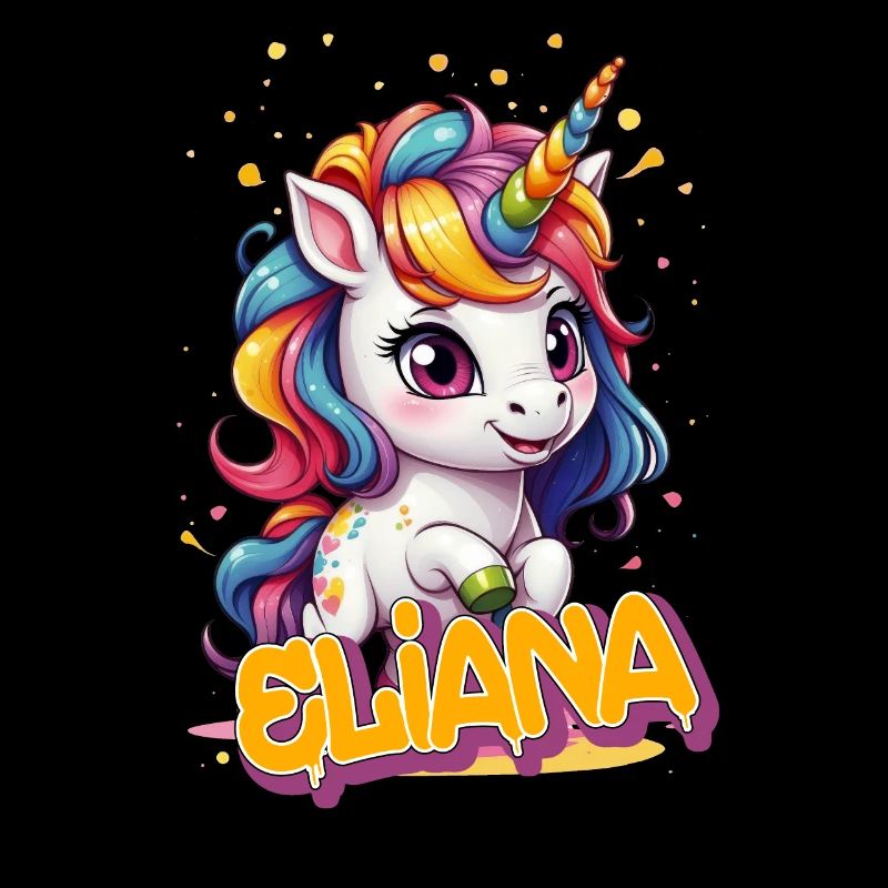 ELIANA - Schöner Mädchen Name mit süßem Einhorn