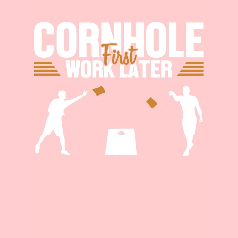 Cornhole d’abord travail plus tard pouf sacs de jeux Planches