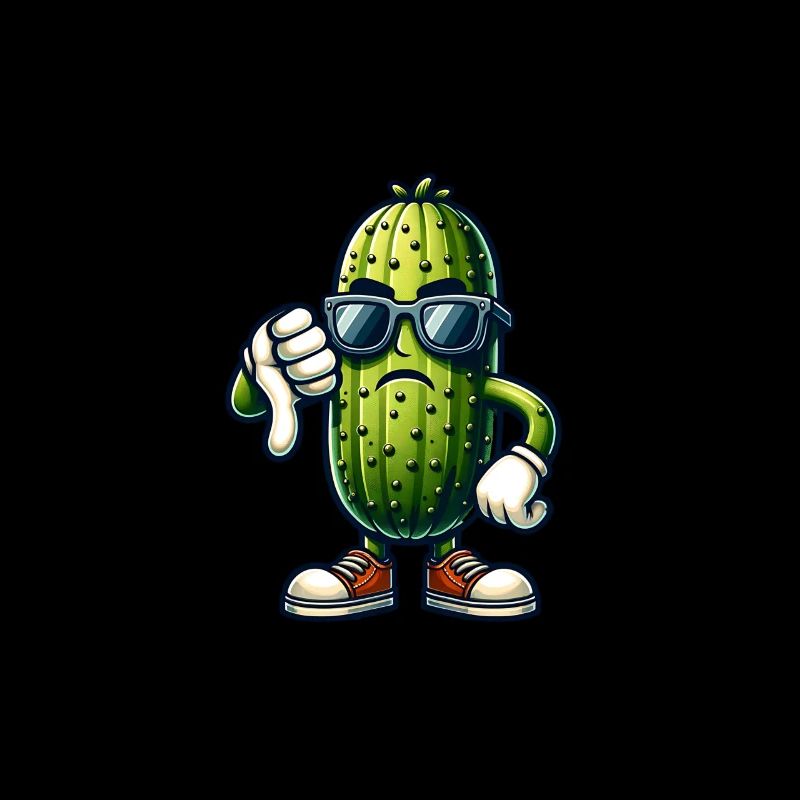 Concombre aigre, concombre, pouces vers le bas