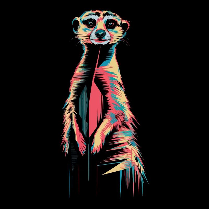 Oeuvre d’art colorée de suricate