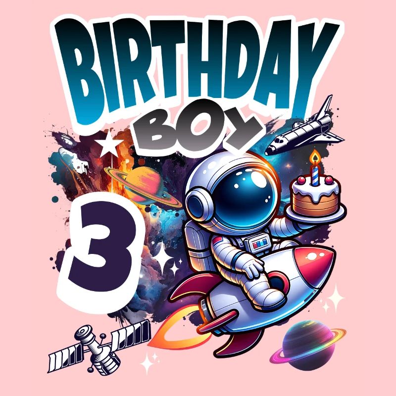 Astronaut 3. Geburtstag Weltall