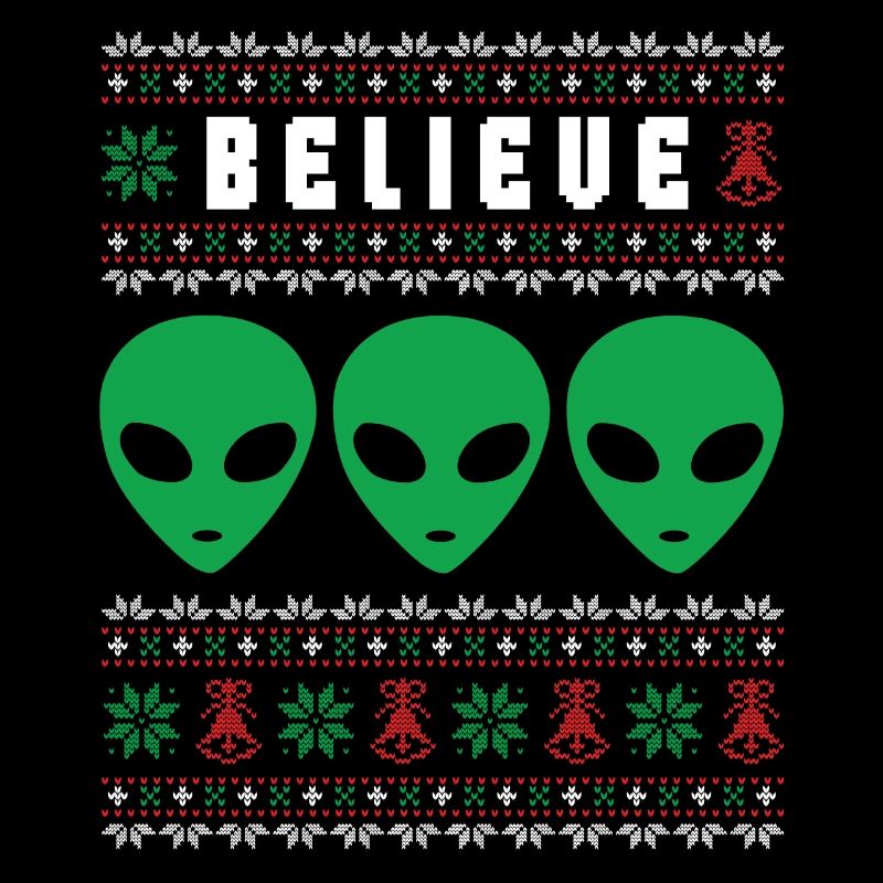Lustige Weihnachten Alien Hässlicher Weihnachtspullover