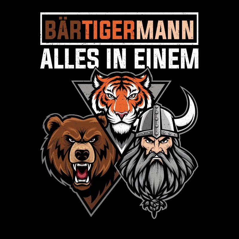 BEARDED MAN Viking Beard Man Tiger Funny