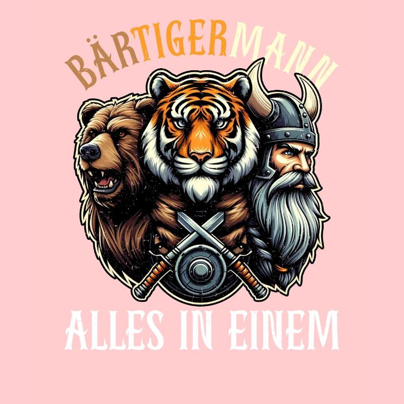 BEARDED MAN Viking Beard Man Tiger Funny