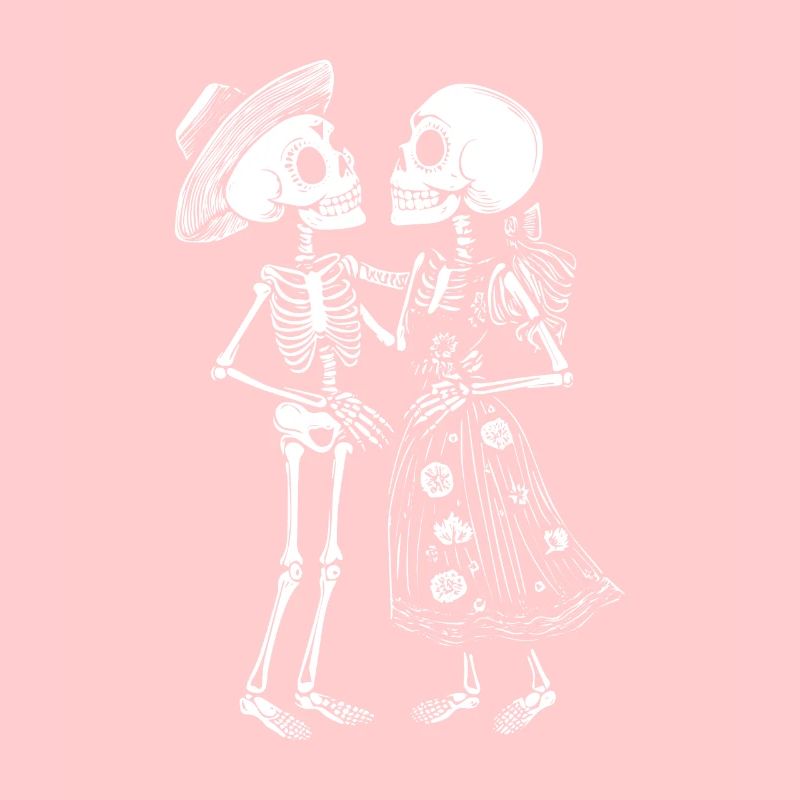 Dancing skeleton couple in Mexican style