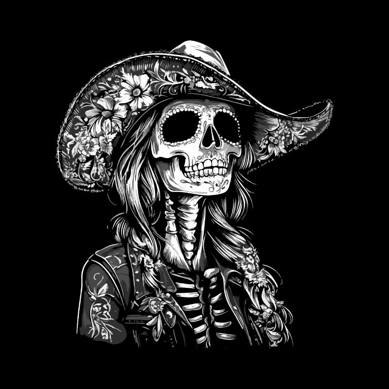 Mexican Skeleton with Sombrero Artwork