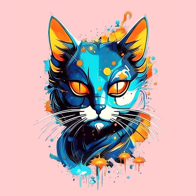 Chat de l’espace coloré