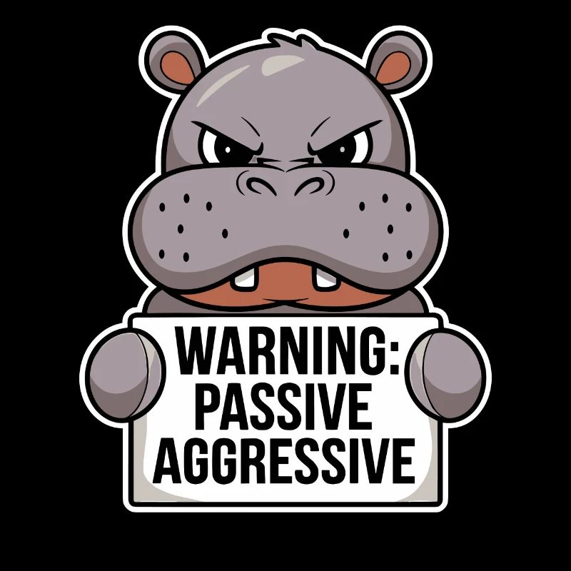 Warnung: Passiv Aggressiv Nilpferd