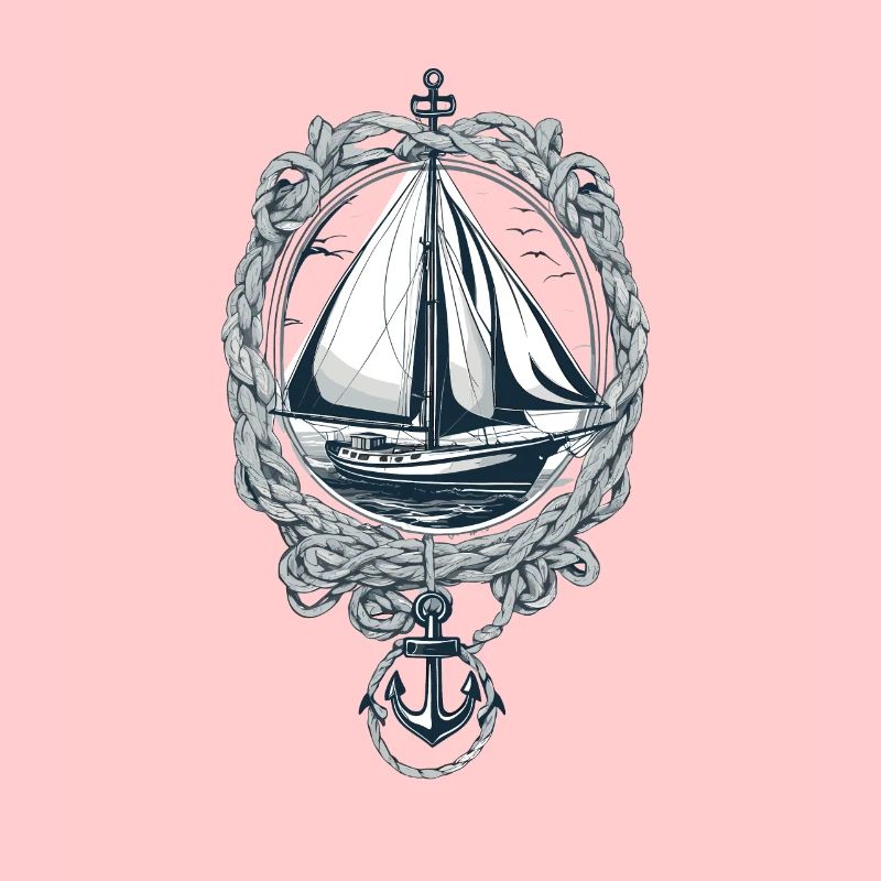 Elegantes Segelboot Mit Anker