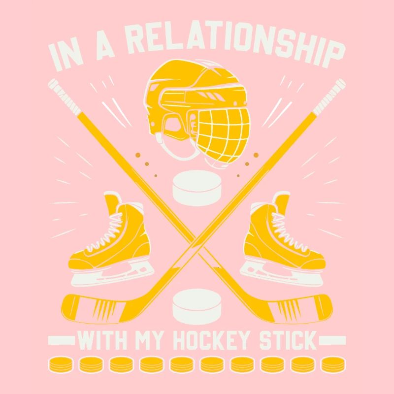 Dans une relation avec mon bâton de hockey.
