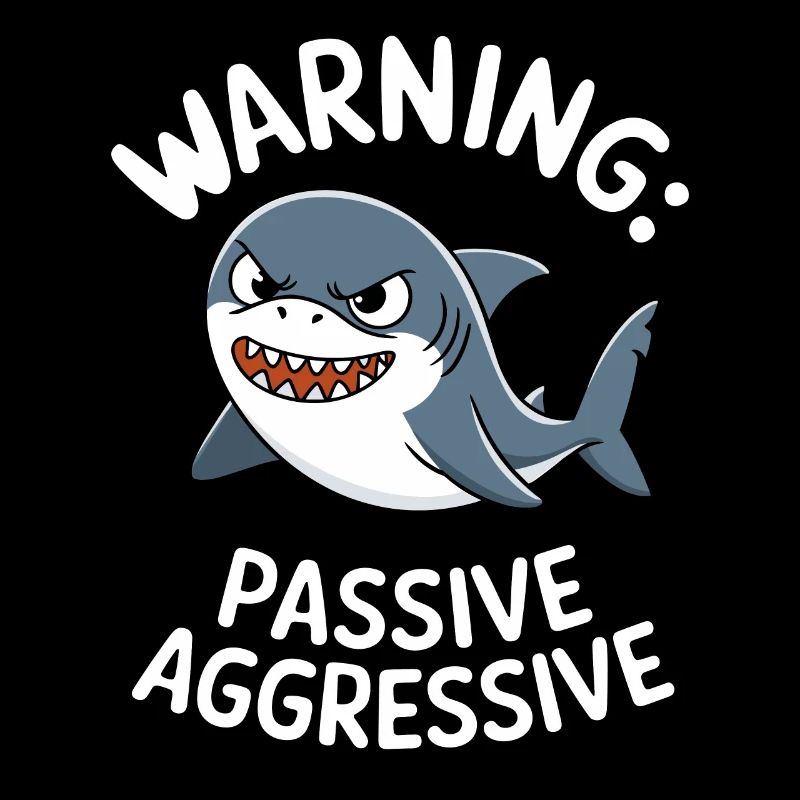 Caution: Passive-Aggressive Shark Illustration