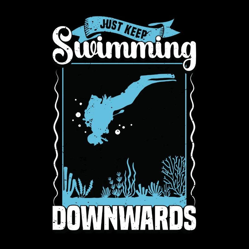 Plongée sous-marine Continuez simplement à nager nageur vers le bas