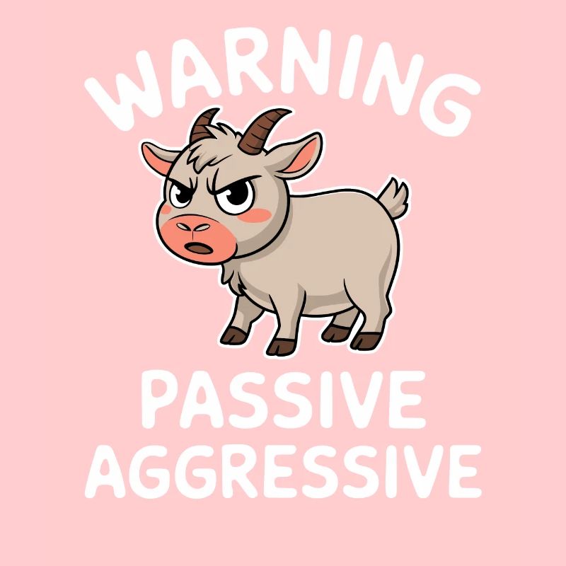 Caution Passive Aggressive Funny Goat